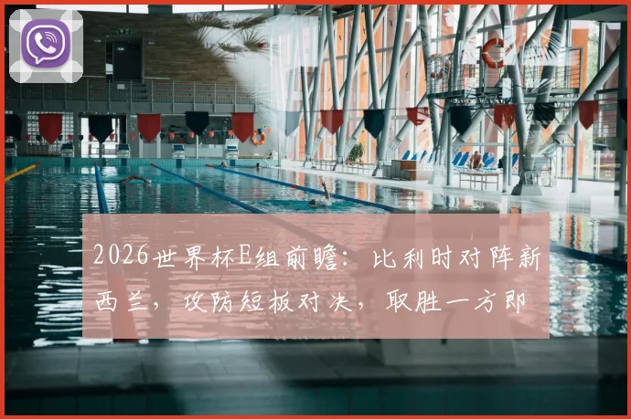 2026世界杯E组前瞻：比利时对阵新西兰，攻防短板对决，取胜一方即占出线先机